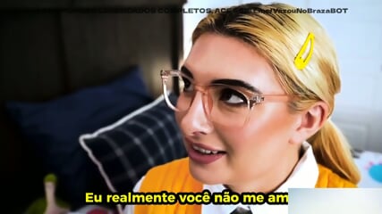 Legendado - gozou na cara da novinha loira gostosa