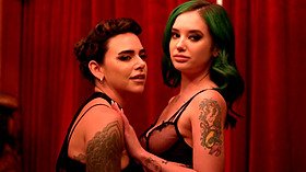 Bellesa films: A threesome with real orgasmic results for gia Paige, Quinton James and their tattooed girlfriends