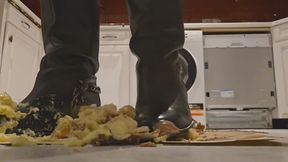 Princess crush cakes with her louboutin leather boots