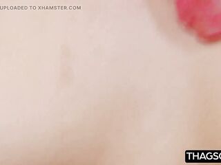 Golden-haired Honey Pleasures Herself with Kitchen Faucet