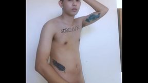 Inked Pinoy Twink 18+ Shaves for Verification Video with Pornstar Action