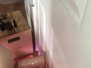 Pussy queefing from a fat dildo