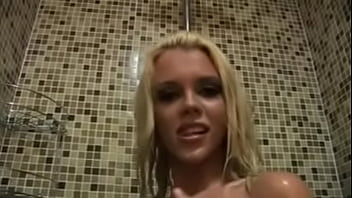 Katya Sambuca in the bathroom