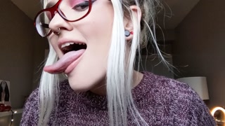 super sexy up close mouth tongue &amp; spit play