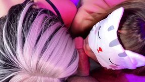 Her BFF rides my cock&#x1F32D; while she gets a hot shot, then keeps going - three-way hot fun