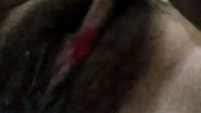 My horny Spanish GF fingering her hairy wet pussy on cam