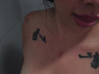 POV Bangs Her Superlatively good Ally In The Shower Whilst Her Boyfriend Is In The Living Room