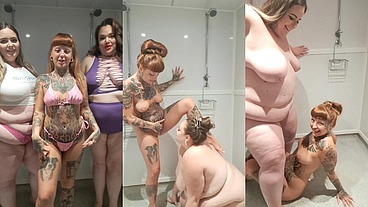 3 HOT BABES PISS FEST IN SHOWER! DRINKING EACHOTHERS PEE!
