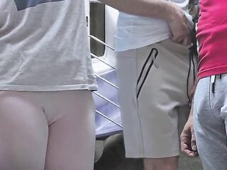 Forbidden Touch on Subway Educate! Perv Stranger's Weenie Gets hard whilst that babe accidental touch him. Barefaced Stud CUMS Hard using gal's hand