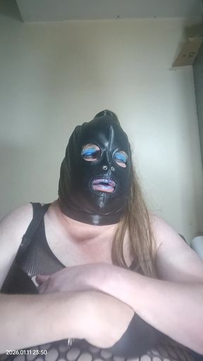 BBW TV Plays with Her Nipples Through Fishnet Body Stocking.