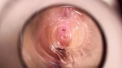 Camera deep inside Mia's tight creamy pussy