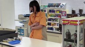 Seductive convenience store clerk Shizuku Tsukiko Sakura secretly satisfies customers
