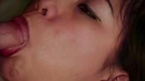 Asian cutie in retro video sucks before getting rammed