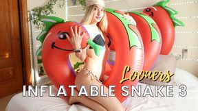 I seduce my giant inflatable snake in a black bikini