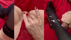 Midlife Sluts Get Off on Dirty Burlesque Boobs Bouncing in High-Heeled Boots