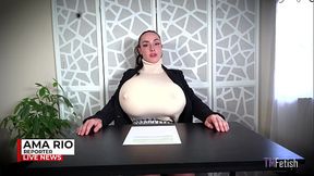 Ama Rio - &quot_Bloat Virus Pandemic&quot_ News Caster Breast Expansion &amp_ Pop SFX - HD 1080p