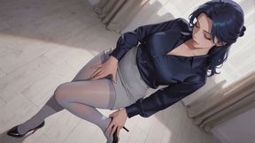 Pantyhose Stocking Stories #3B: Nylon Tease in the Quiet Studio (Animated)