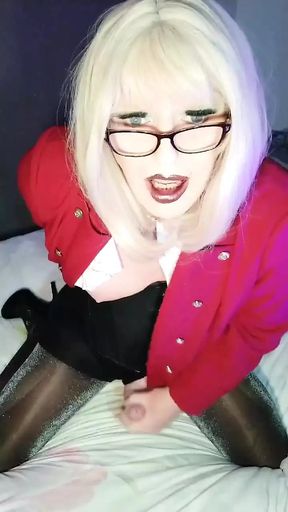 Naughty Trans Secretary Cum