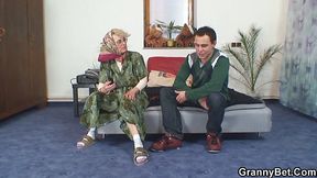 Lonely 70 y.o. granny gets slammed from behind