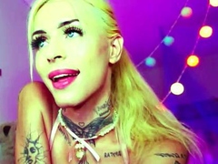 Big Tits Tranny Strokes her Big Cock