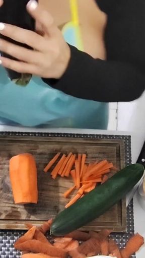 I shove a huge cucumber up my hungry asshole - Fetish   Clip 1