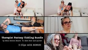 Femdom Tickling Therapy Bundle: Sadistic MILF Tickler Tickle Torments with Miss Devora Moore, Sara Star and Quiver 720p version