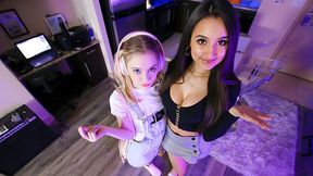 Stepdaughters Anastasia Knight And Eliza Ibarra Share Stepdaddy's Cock In Taboo Threesome - StepDad