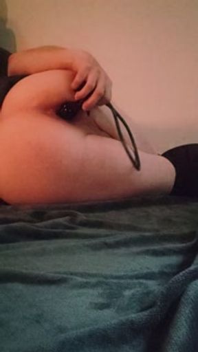 Trans anal stretching with inflatable buttplug