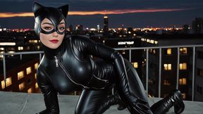i caught catwoman on my roof — she was marking territory (ai-generated)