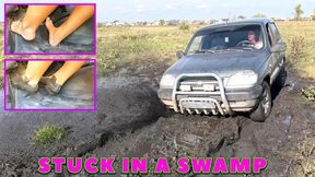 VIKA STUCK THE MUD OFFROAD BAREFOOT 4K (real video) FULL VIDEO 21 MIN