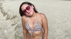 Beach Spied Solo Girl Takes Wild Ride
