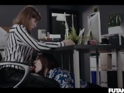 Slutty Employee Interrupts Boss’s Video Call By Sucking Her Dick TRAILER