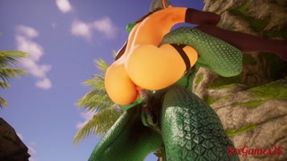 Pretty elf fucks two Corbacs so they can give her a double penetration and squirt