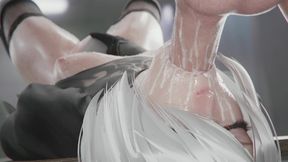 2B - Upside Down Fucking Her Cum Covered Mouth