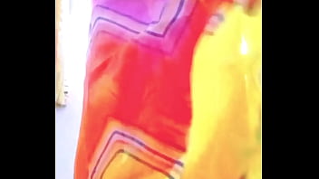 Indian Gay Bottom Crossdresser in Rainbow Saree Making Pride for Lgbtq real hard xxx sex