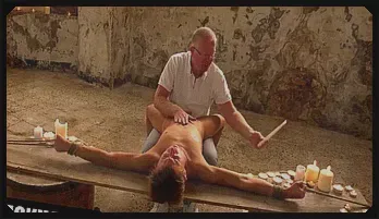 Mature Dom Edges Submissive Twink in Bondage