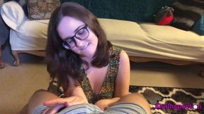 POV Blowjob From Brunette Slut with Glasses