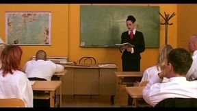 The Teacher Doggy Over the Desk Takes a Nice Cock Actually 2