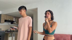 Latina teen gets her throat pounded by her singing tutor