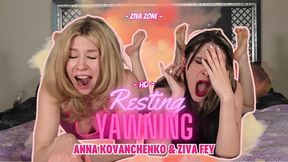 Exhausted Yawning Girls Mouth Wide Open Watery Eyes - Ziva Fey & Anna Kovanchenko