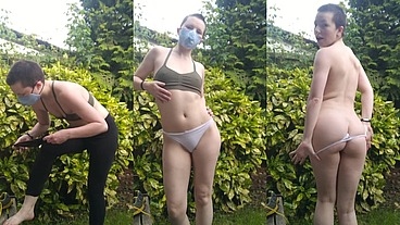 Just got home all hot and sweaty and had to strip off in the garden and stretch a little before jumping in the shower ;)