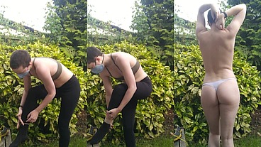 Just got home all hot and sweaty and had to strip off in the garden and stretch a little before jumping in the shower ;)