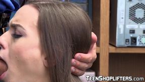 Petite teen Tali Dova gives officer Marcus London a throat-fucking blowjob in uniform