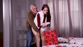 Perfect Valentine's day of old-young couple with anal fuck