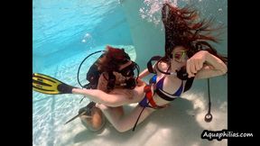 Aquaphilias- Mya and Ziva- SCUBA Fight underwater over her BF PERIL CPR