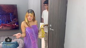 Dirty trampy blonde gets raw dogged by stud and gets face-fucked behind hubby's back &mdash;  oh yeah!