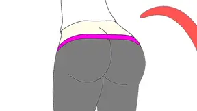Alluring Anime Babe Overpowered by Sinister Worm Creature in Yoga Pants Showdown
