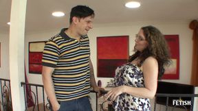 Naughty Stepauntie with big tits seduces her stepnephew to have sex