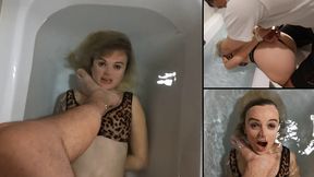 Anastasia is bound and held underwater