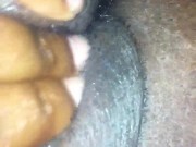 Sweet ebony pussy after cumming clip